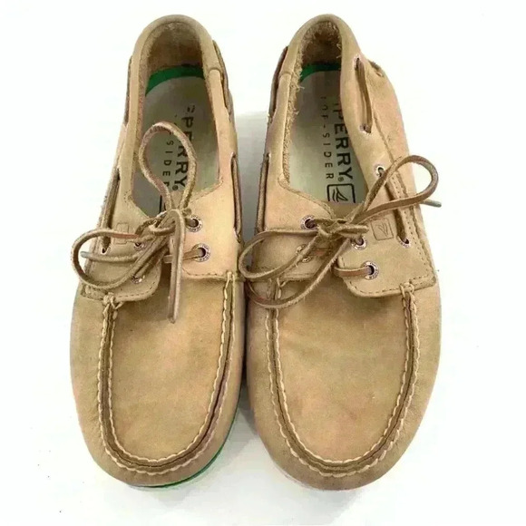 Sperry mens flats size 9 tan leather lace up boat shoes main image 13